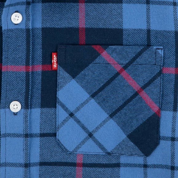 New! Levi's Youth Flannel & Thermal Top Set boys girls kids Blue Small (7-8) NWT - Picture 8 of 8